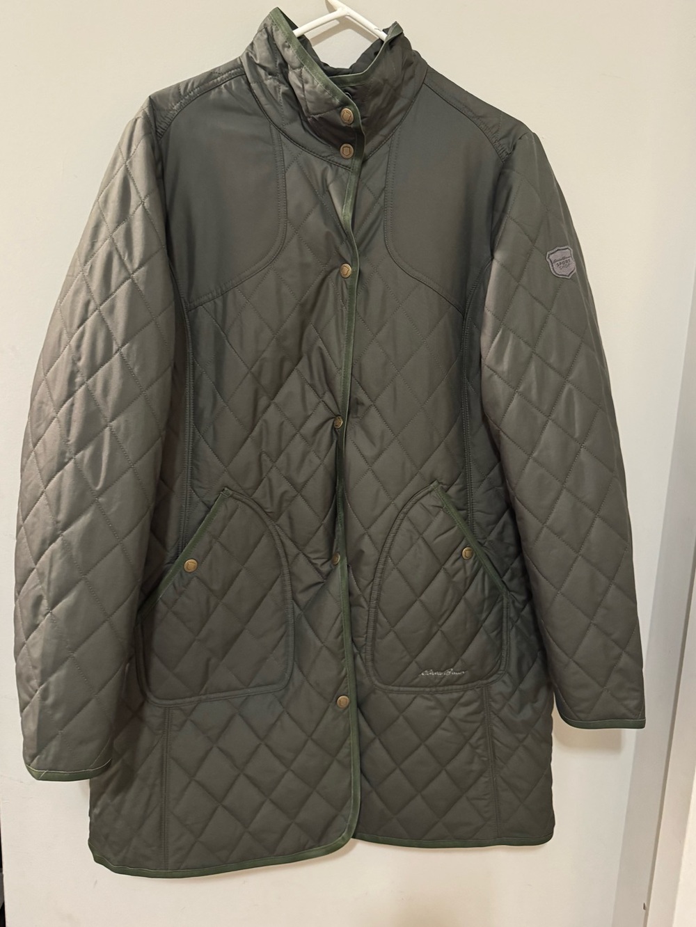 Eddie Bauer Quilted Olive Green Women's Coat